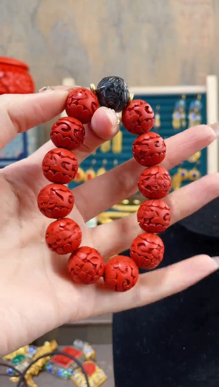 【闪购商品】非遗雕漆精品花卉手串