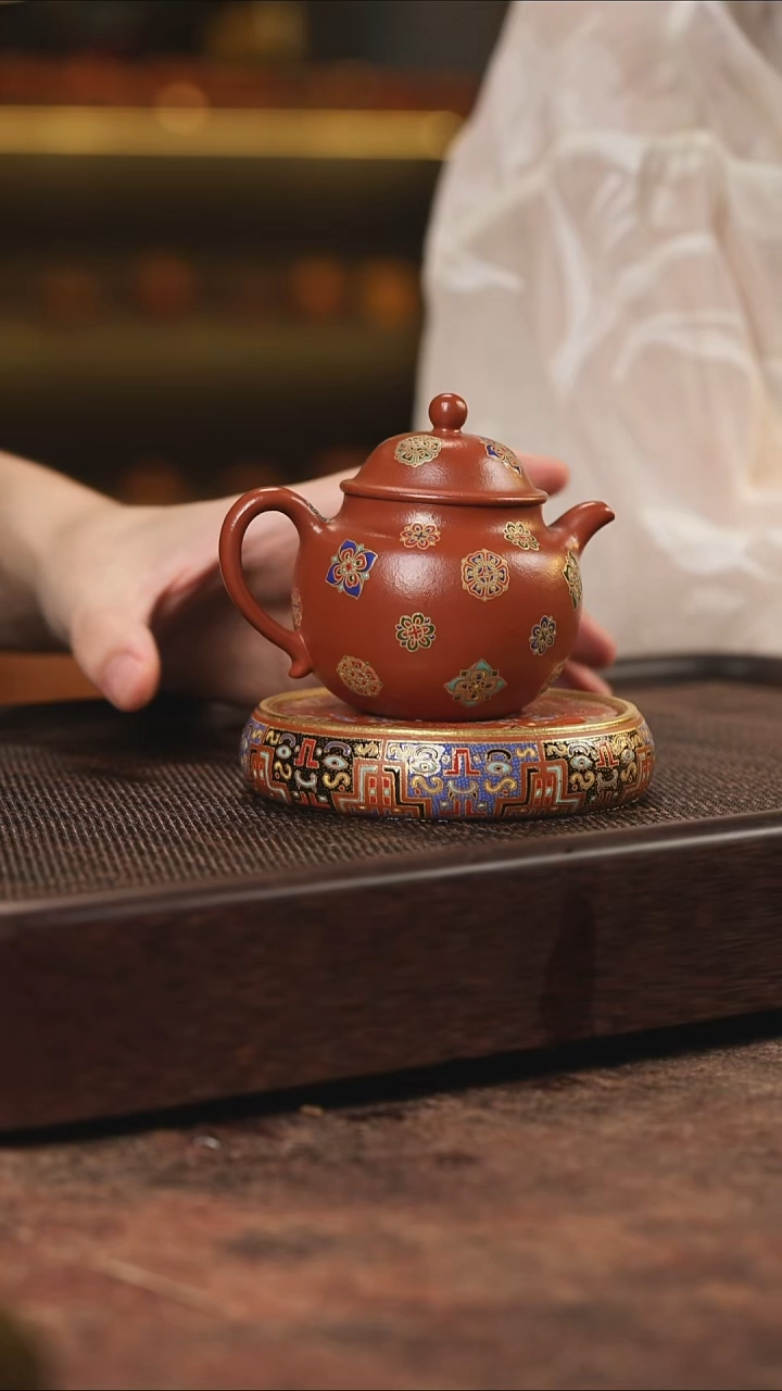 茶壶紫砂皮球花掇球