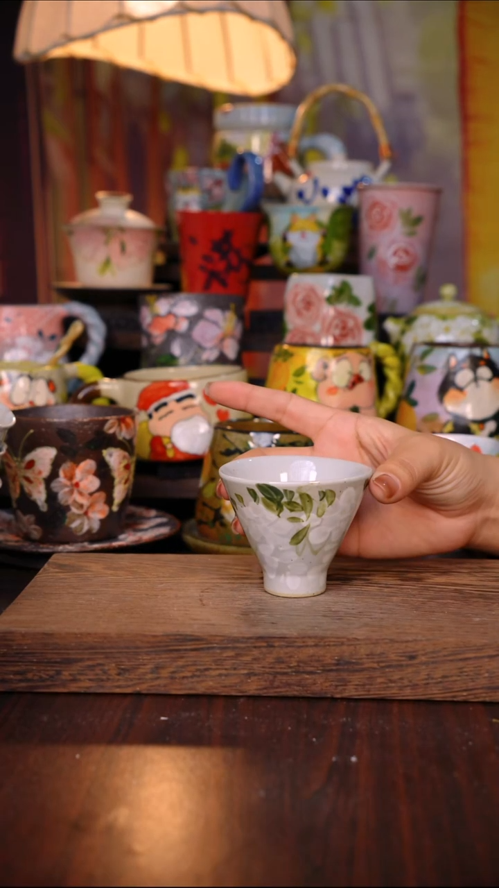 杯子陶泥垚手作 景德镇手工手绘陶瓷器物
