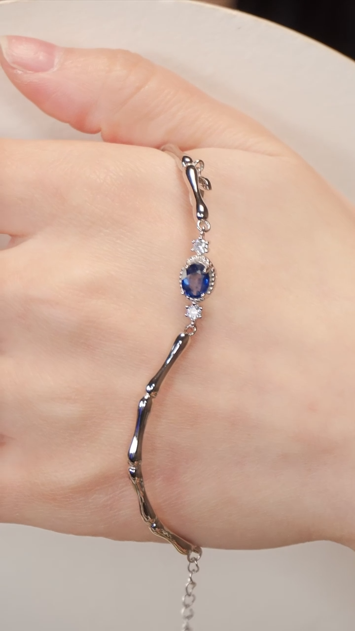 手链蓝宝石银S925镶嵌5【】