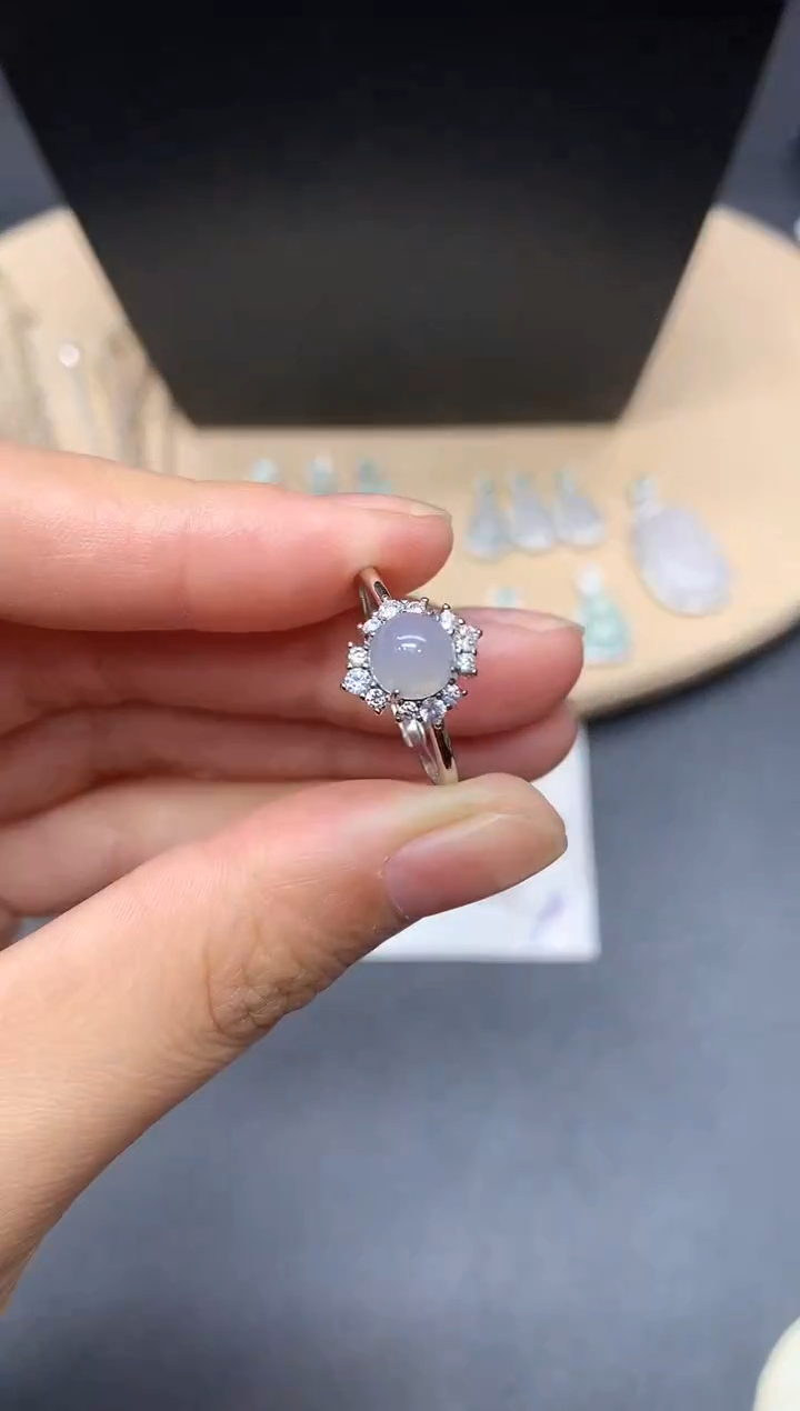 【闪购商品】翡翠戒指银S925镶嵌蛋面【无服务费】