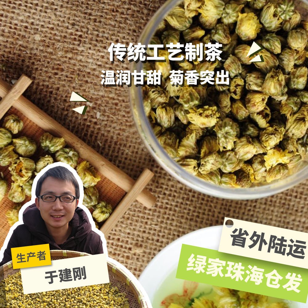 生态杭白菊茶 朵菊30g/饼 胎菊50g/罐  绿手指份额农园