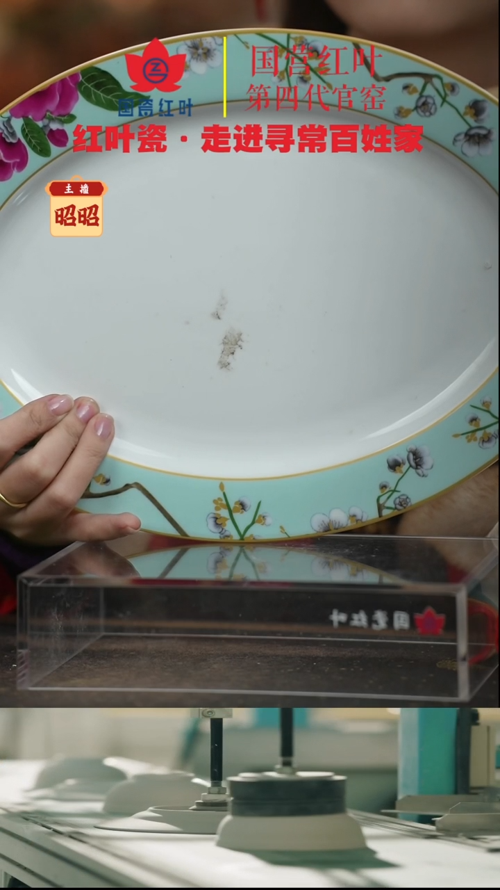 陶瓷1个微瑕春意盎然12英寸鱼盘