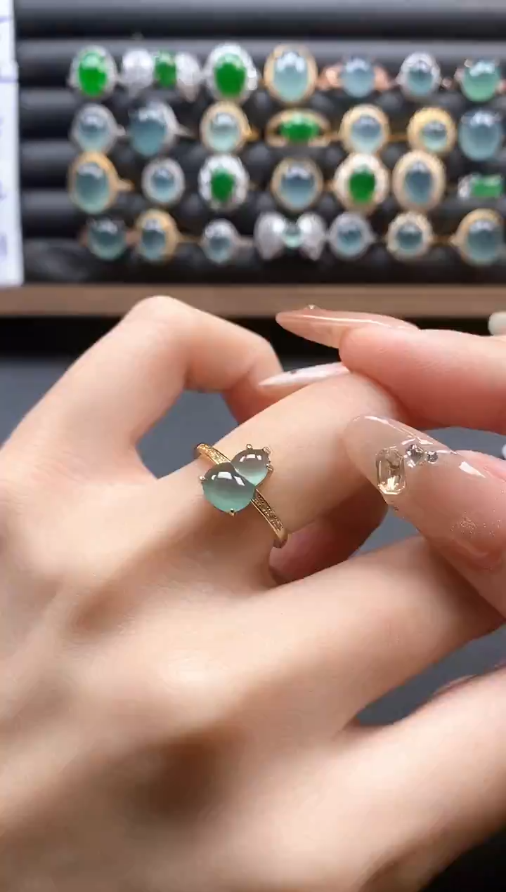 银S925镶嵌戒指翡翠11