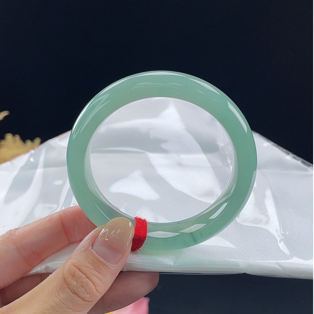 55正圈深色宝石蓝海蓝之谜天然缅甸A货翡翠手镯2801