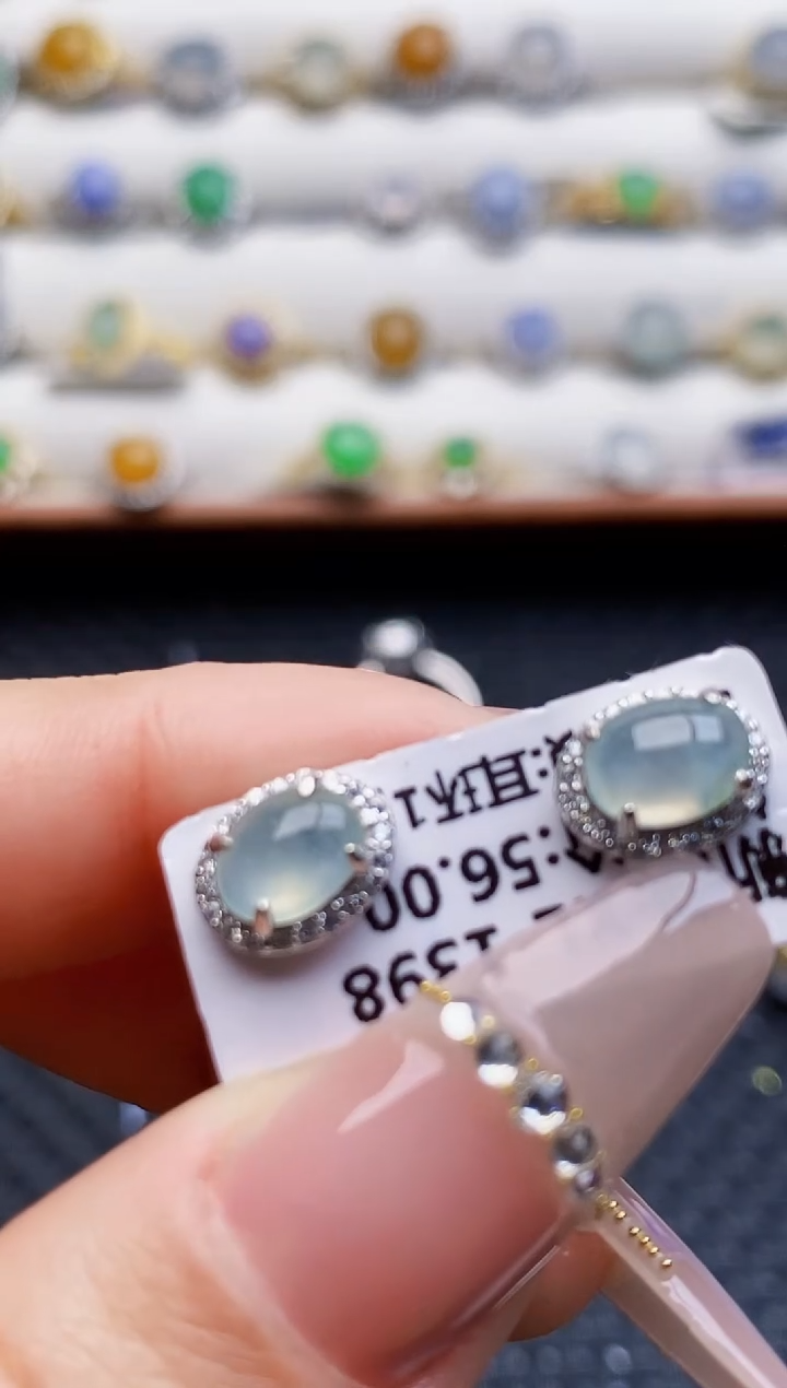 银S925镶嵌戒指翡翠6753