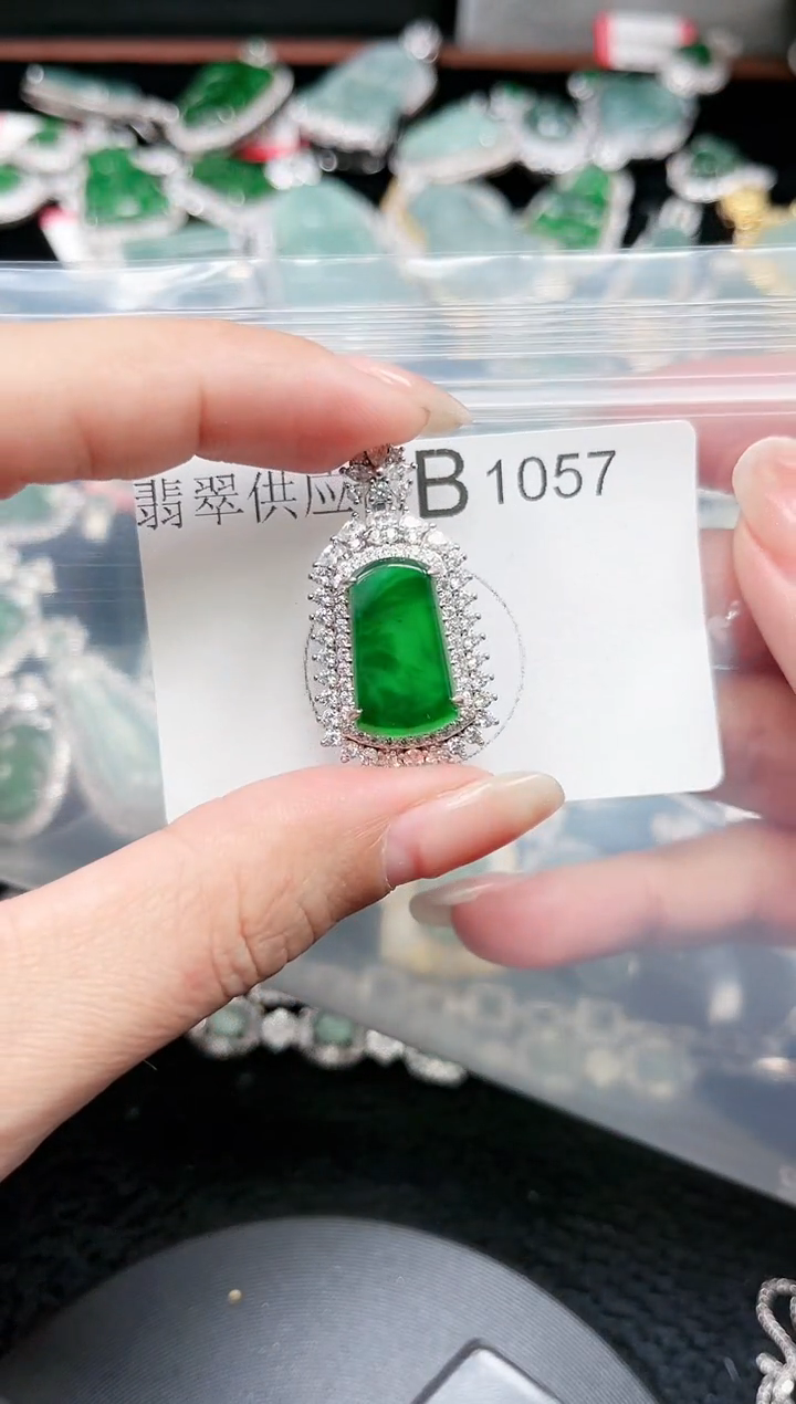 【闪购商品】翡翠颈饰未镶嵌赠皮绳1057