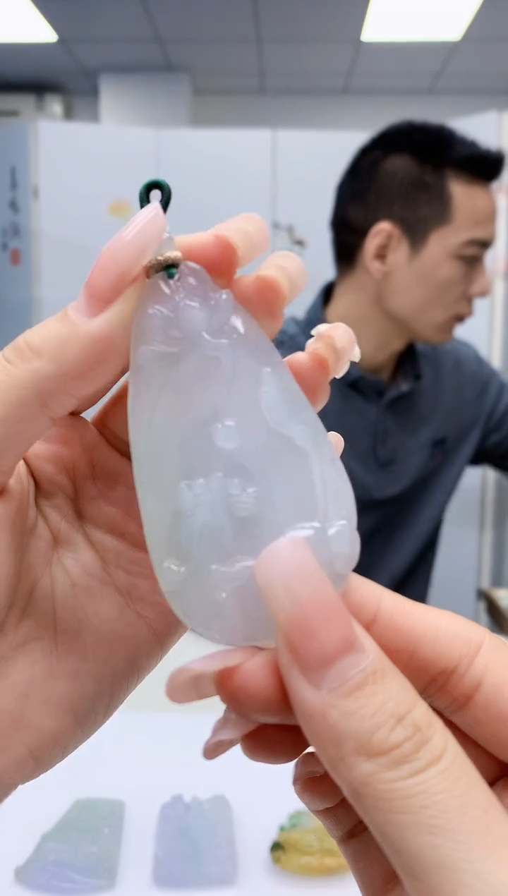 【闪购商品】定制翡翠未镶嵌3916lr-毛货挂件71