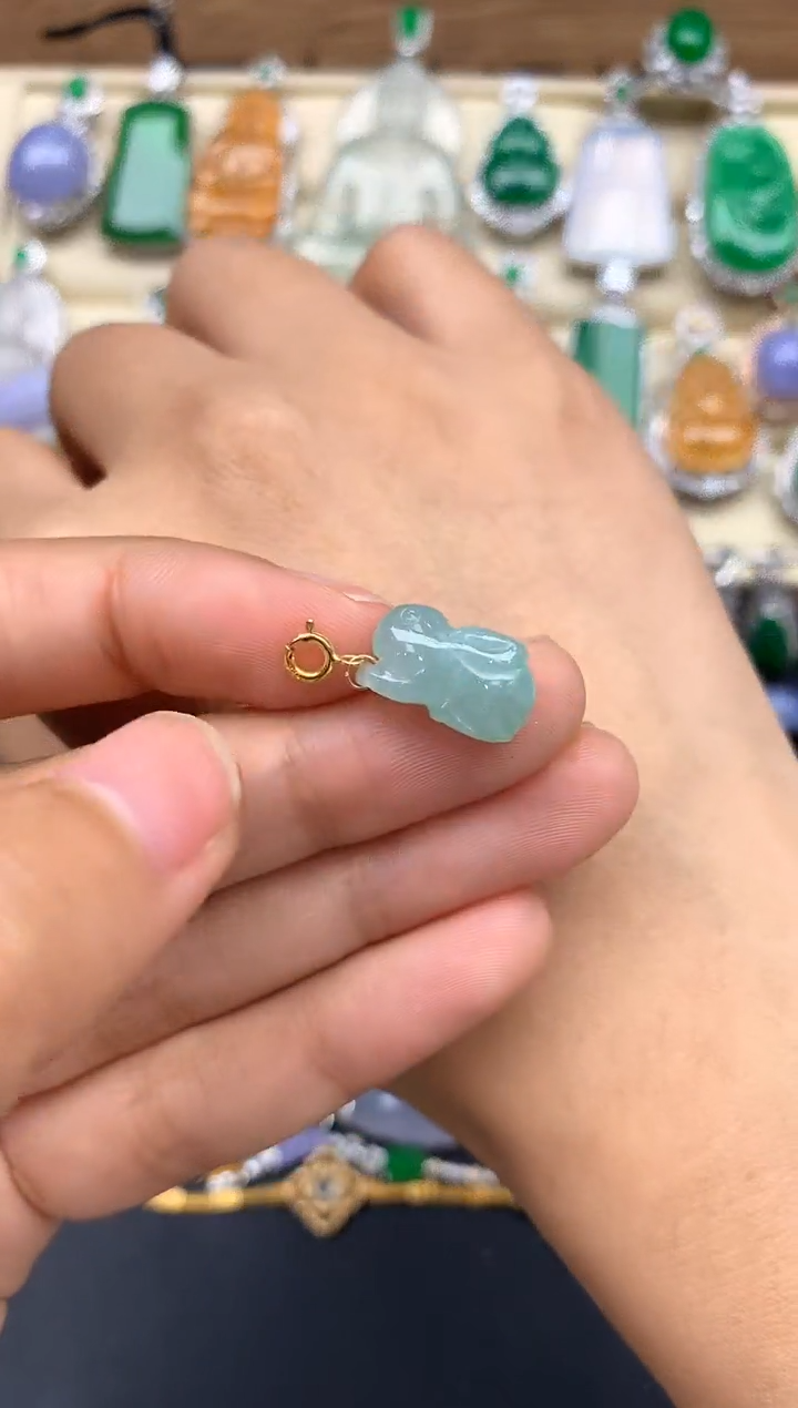 翡翠18K金镶嵌颈饰124-春日珠宝