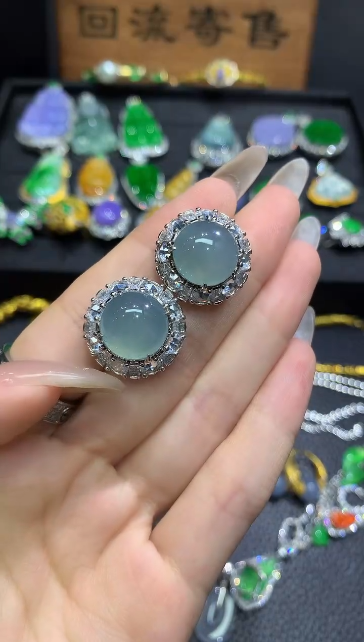 未镶嵌翡翠耳饰5不含链随机发货1件
