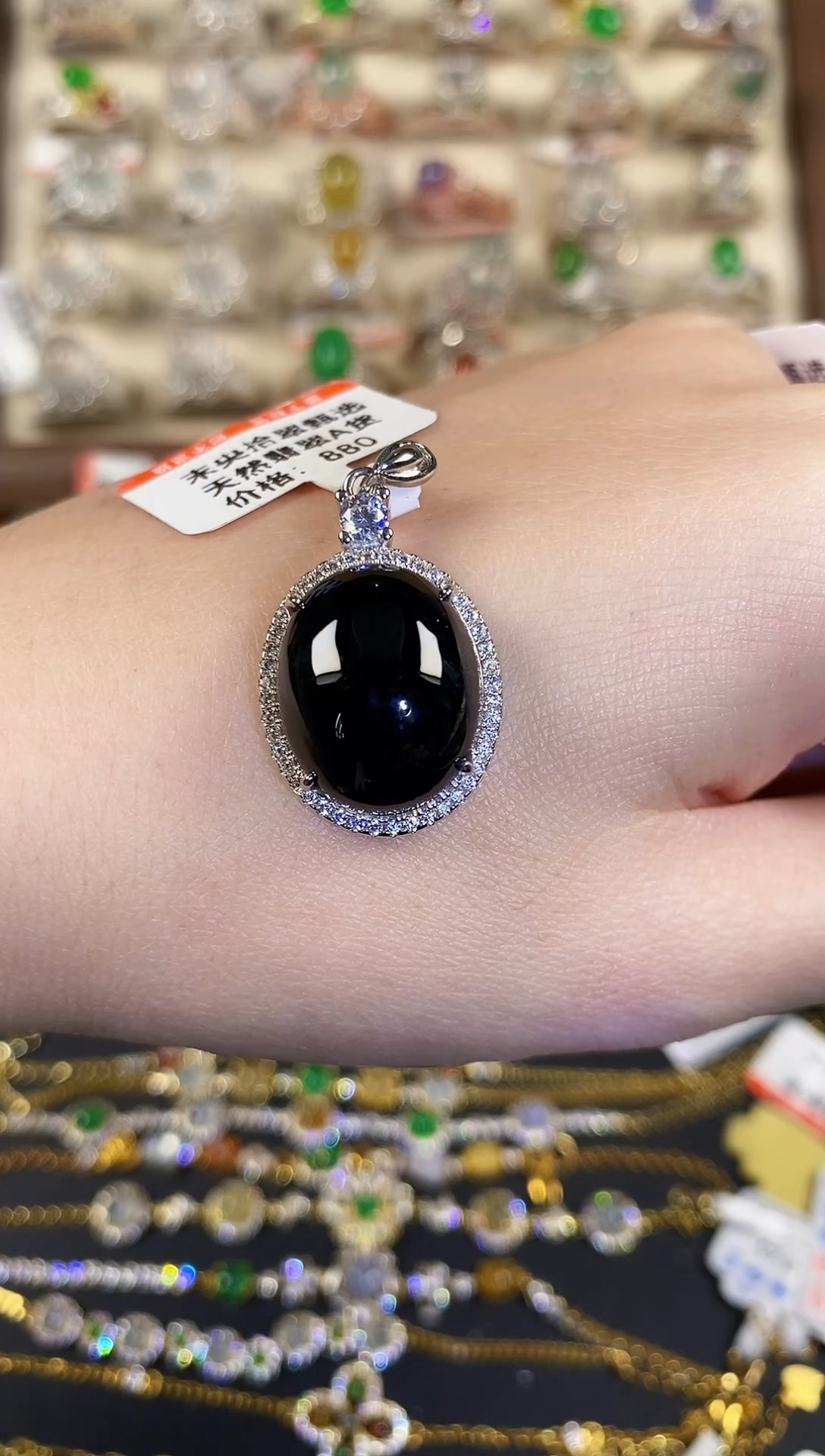 银S925镶嵌戒指翡翠天然A货翡翠7