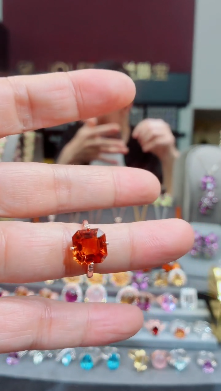 银S925镶嵌戒指黄晶黄晶戒指