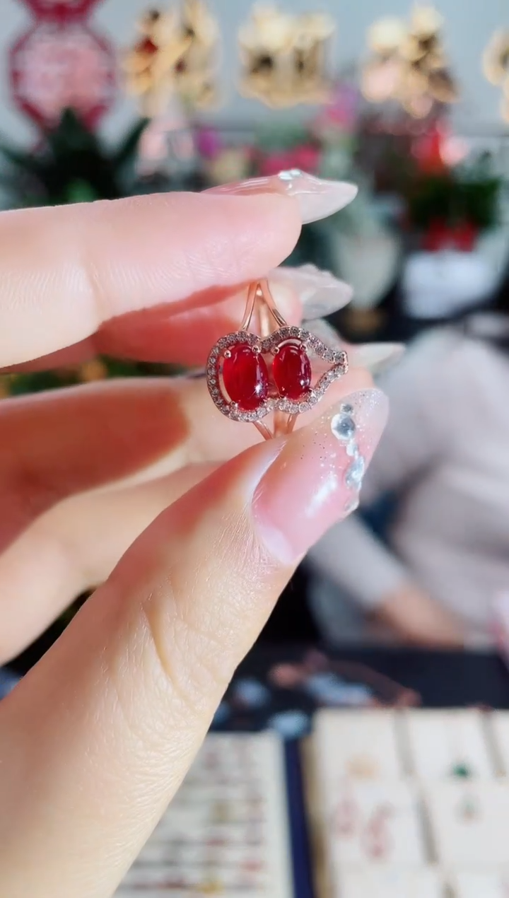 【闪购商品】红宝石戒指银S925镶嵌戒指
