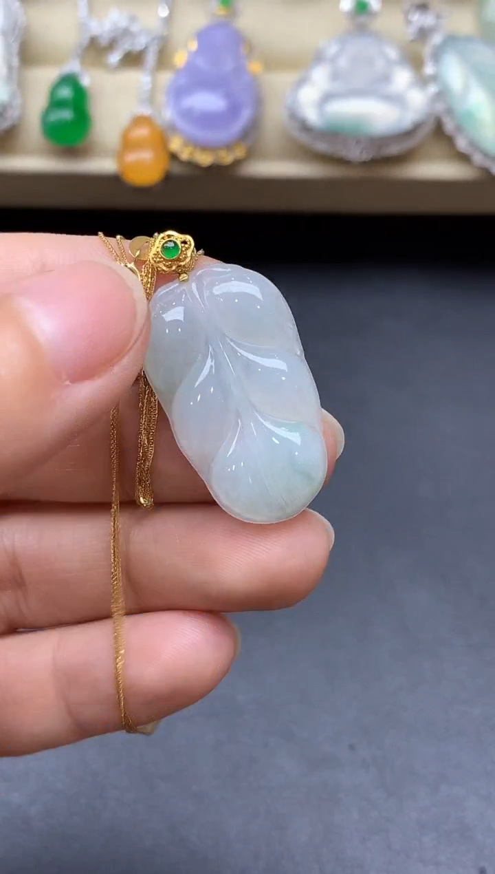 翡翠18K金镶嵌颈饰207-中国好珍宝