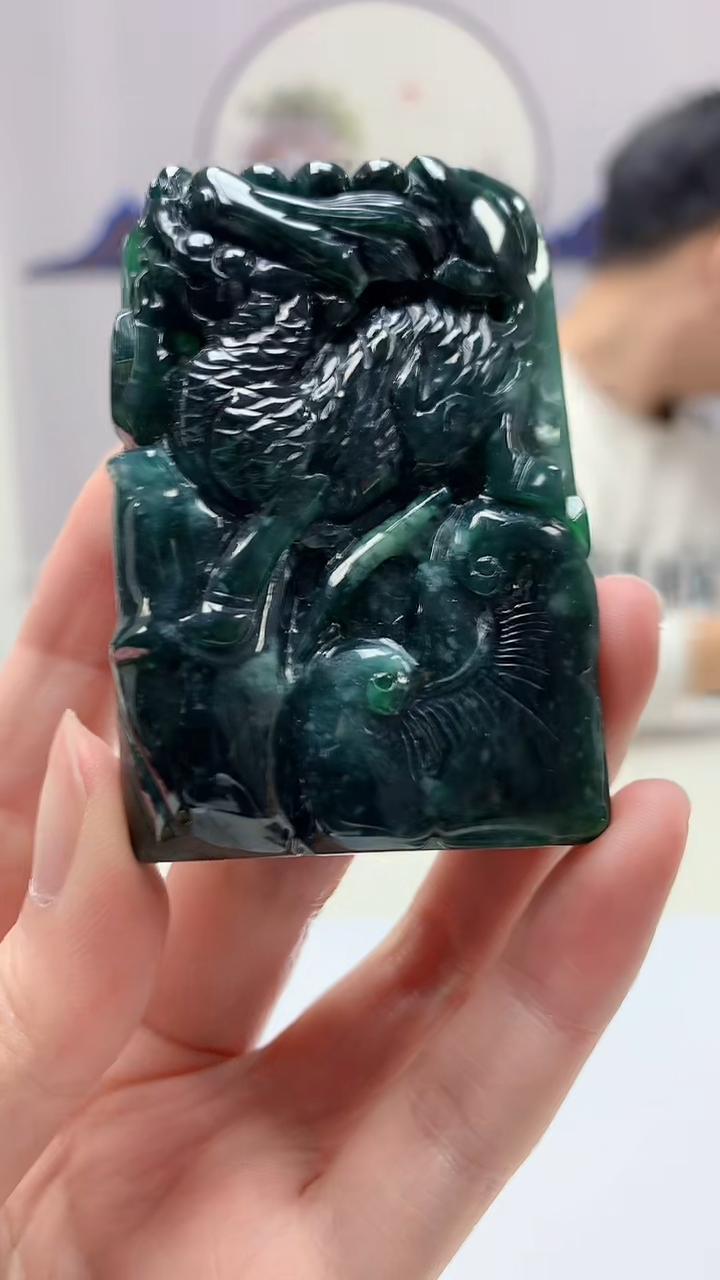 【闪购商品】定制翡翠未镶嵌4917zm-毛货挂件159麒麟