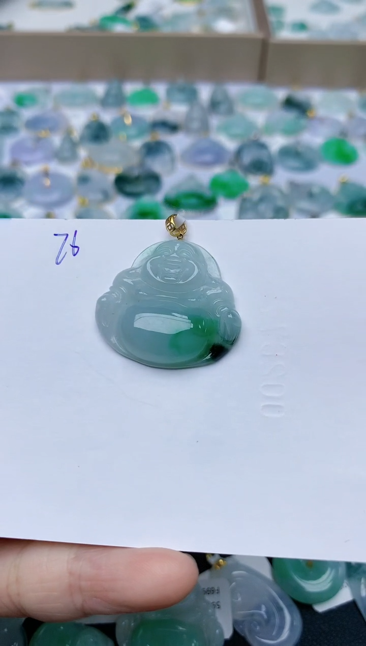 【闪购商品】翡翠颈饰18K金镶嵌天然翡翠A货    