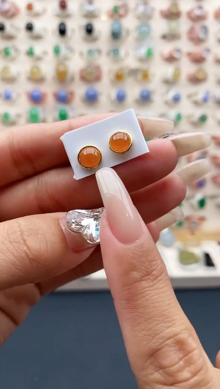 【闪购商品】翡翠戒指银S925镶嵌缅甸天然A货翡翠111  4+7