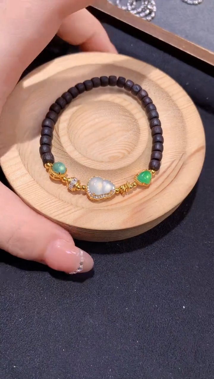 银S925镶嵌手串翡翠手串