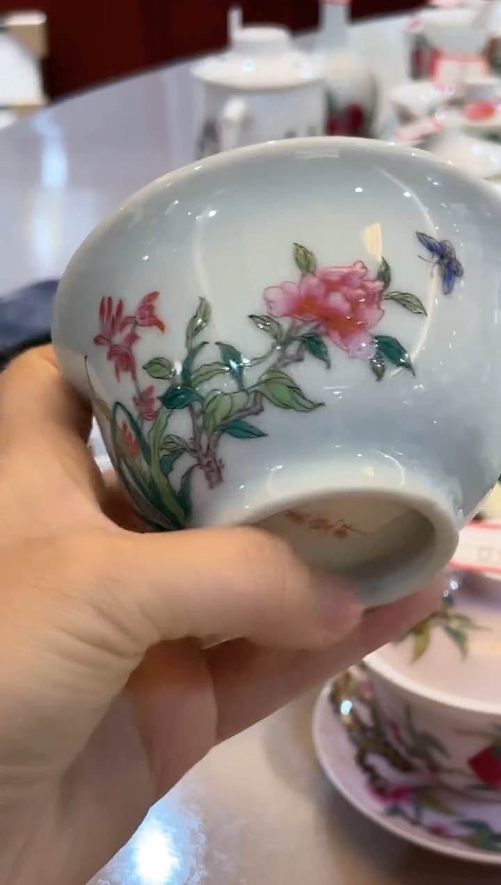 【闪购商品】052珐琅彩研究院兰花压手杯