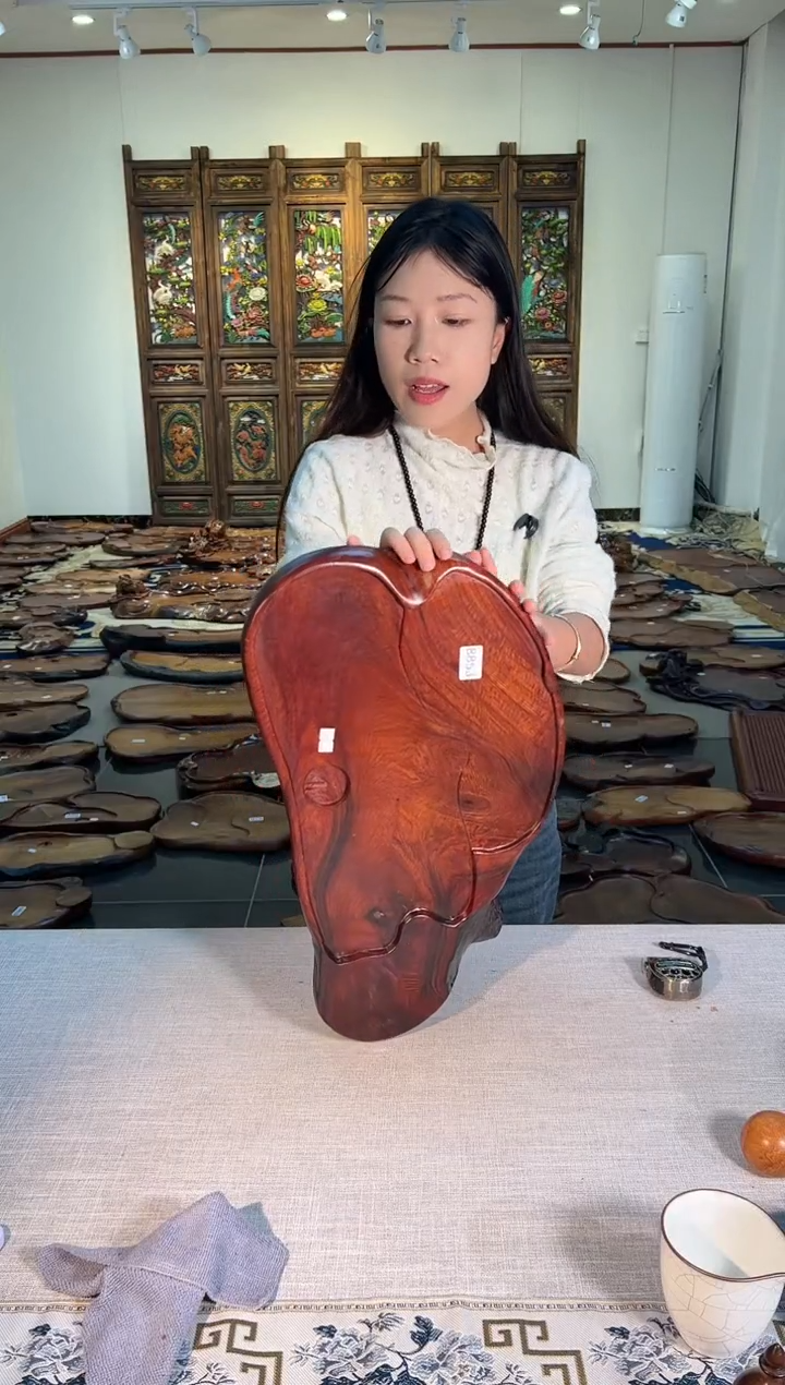 【闪购商品】大果紫檀（缅甸花梨）茶盘8853