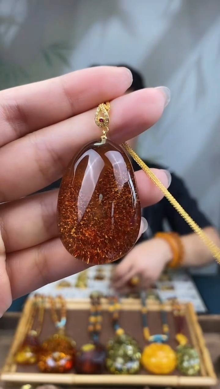 银S925镶嵌琥珀裸石基地发货 一物一证 顺丰包邮