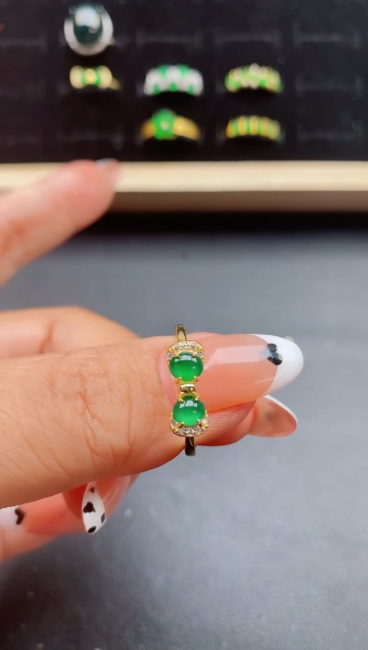 【闪购商品】翡翠戒指银S925镶嵌312321