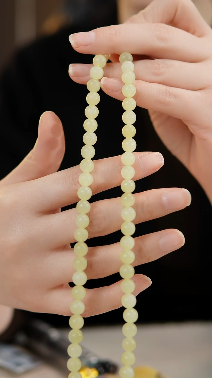 颈饰银S925镶嵌和田玉A59黄口项链