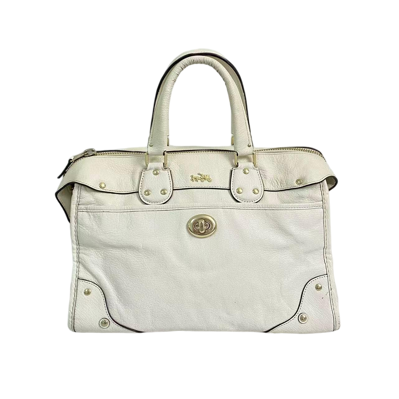 95新 COACH/蔻驰 白色全皮手提包 SH-31260-A