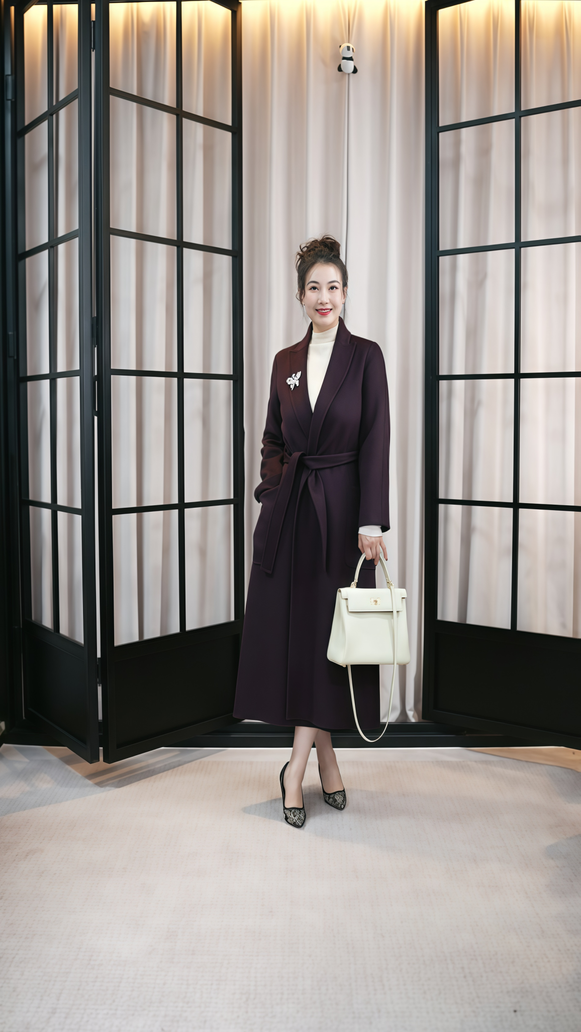 【美神】-2025新款秋冬时尚轻奢双面羊绒大衣外套气质长款