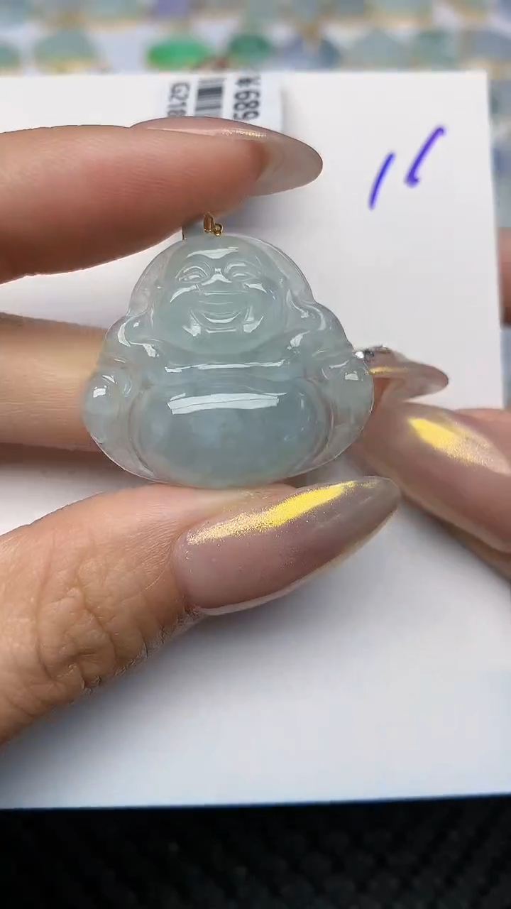 【闪购商品】翡翠颈饰18K金镶嵌天然翡翠A货