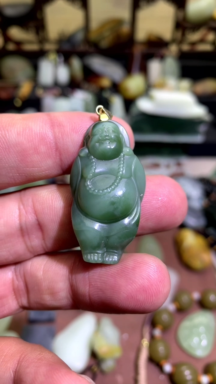【闪购商品】和田玉颈饰未镶嵌俄料鸭蛋青佛公