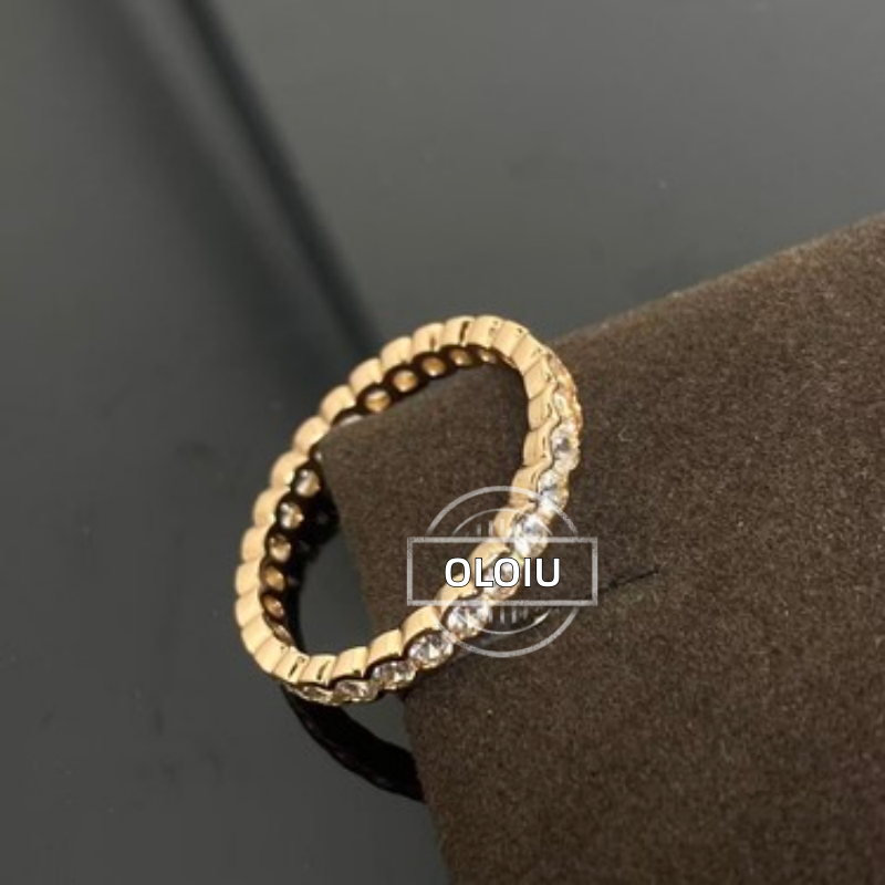 925银戒指 经典时尚 波浪满钻戒指