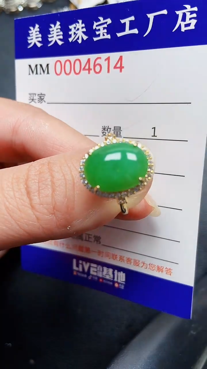 颈饰银S925镶嵌翡翠4614