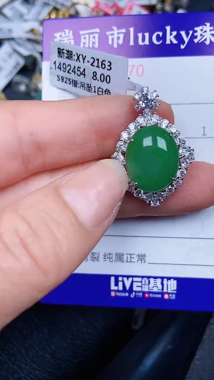 颈饰银S925镶嵌翡翠1770