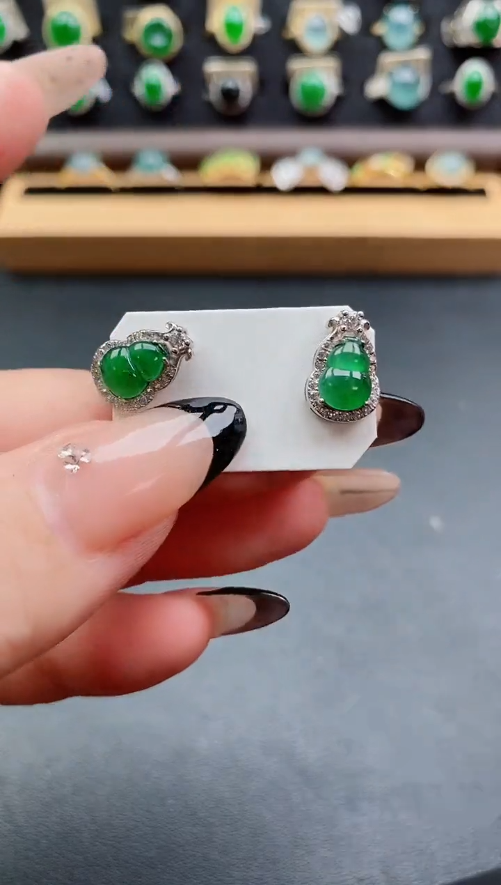 银S925镶嵌戒指翡翠1