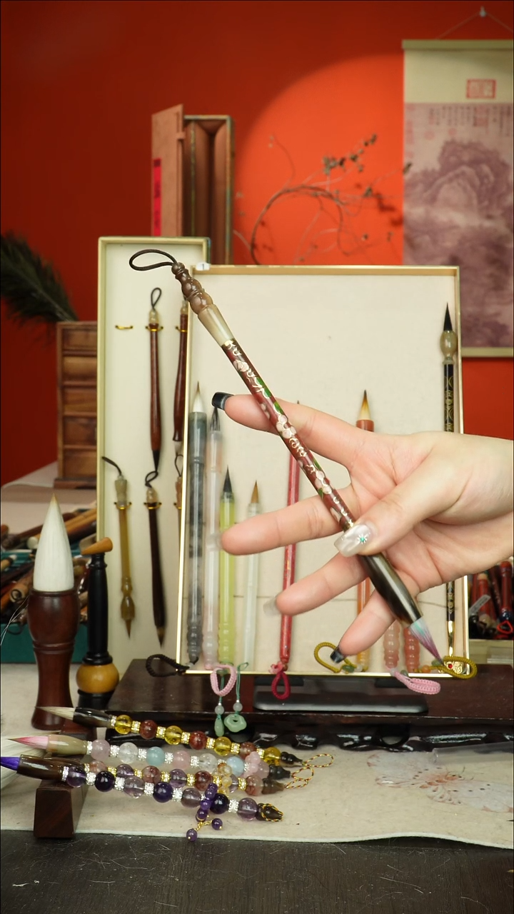 264号闪孤品高货毛笔链接 清水试笔 蘸墨不退