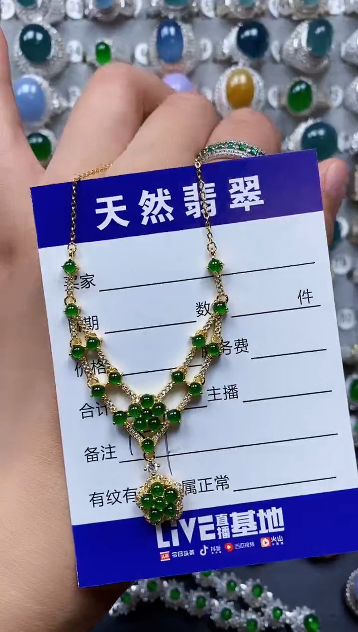 【闪购商品】翡翠颈饰银S925镶嵌0156