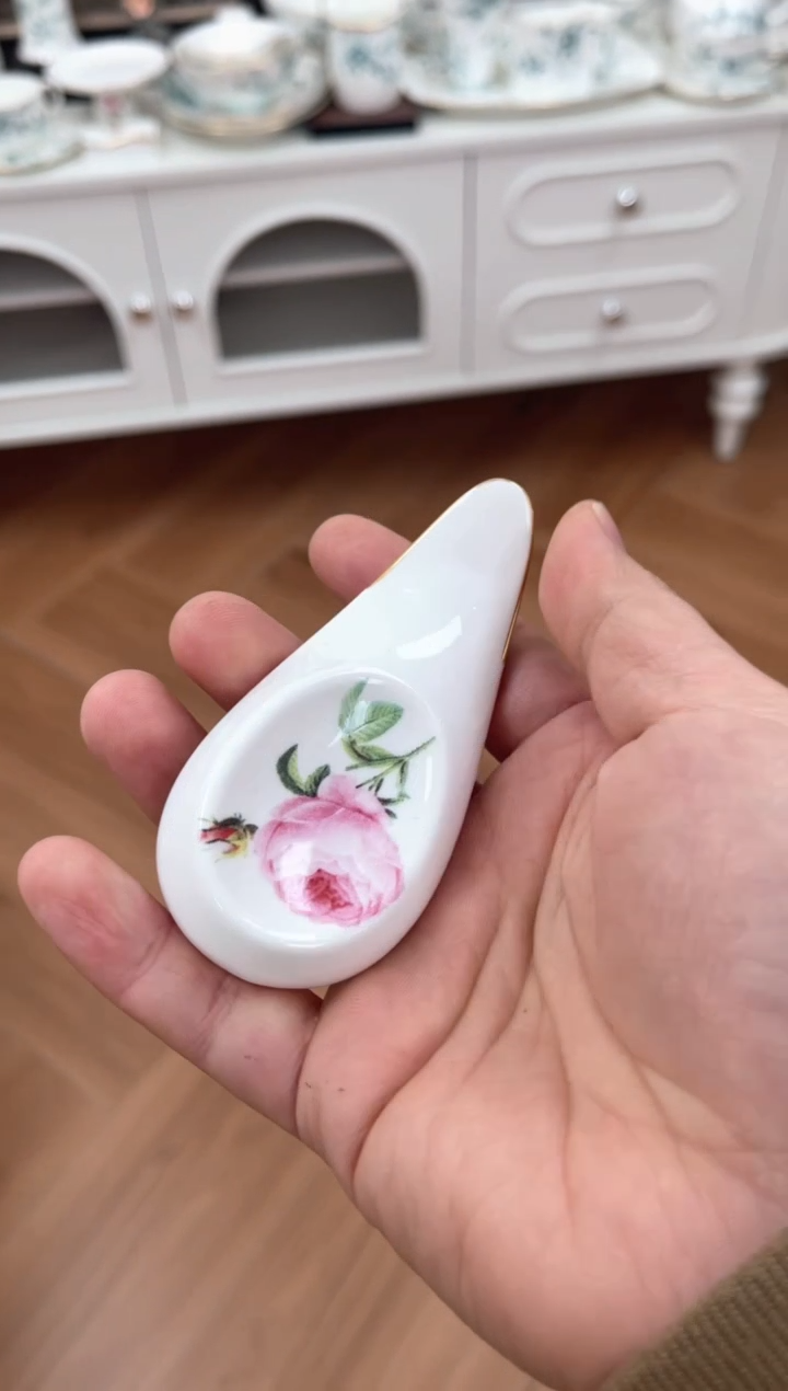 【闪购商品】碗玫瑰骨瓷勺筷置——