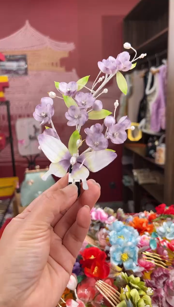 【闪购商品】刺绣非遗绒花（发饰）