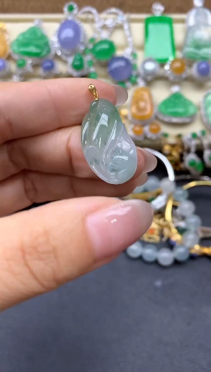 【闪购商品】翡翠颈饰18K金镶嵌35-中国好珍宝