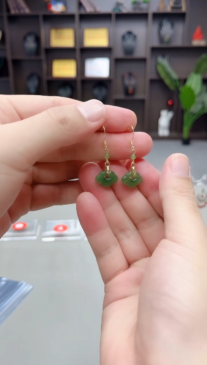 未镶嵌和田玉（碧玉）耳饰S12