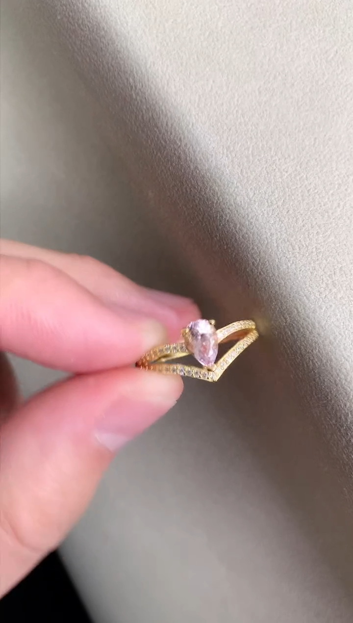 【闪购商品】绿柱石（摩根石）戒指银S925镶嵌戒指