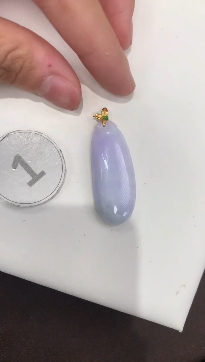 颈饰18K金镶嵌翡翠天然缅甸A货翡翠