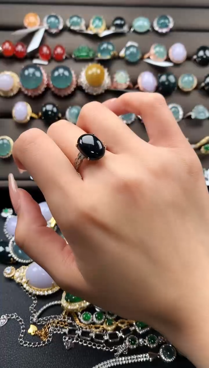 【闪购商品】翡翠戒指银S925镶嵌432432