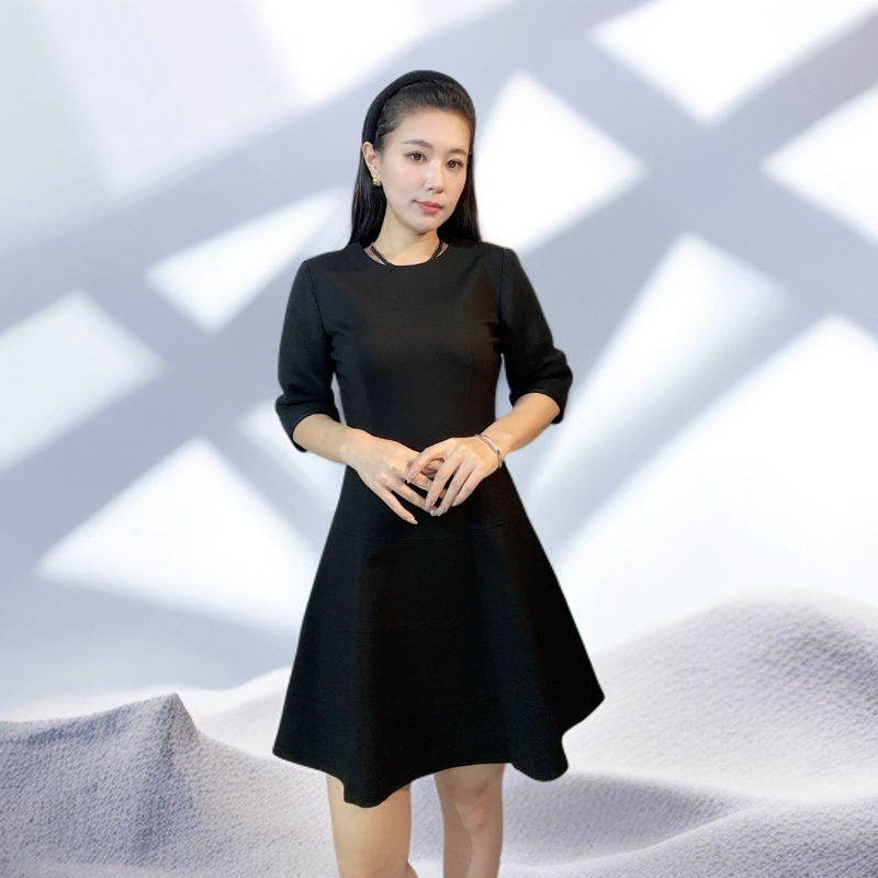不支持退换法式连衣高腰日常连衣裙百搭裙子礼服500401