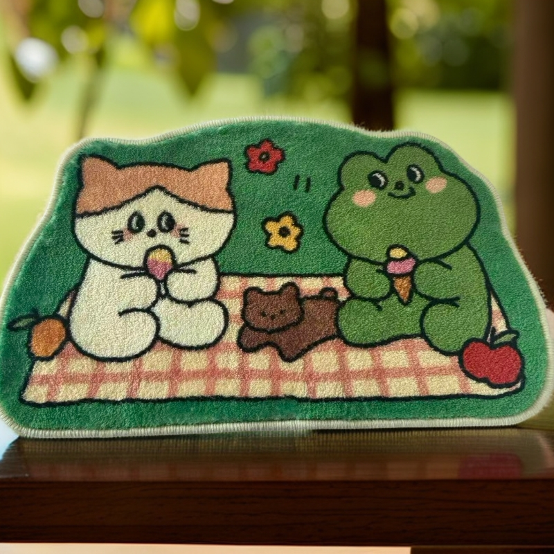 呱比比可爱卡通毛绒垫子可爱手工