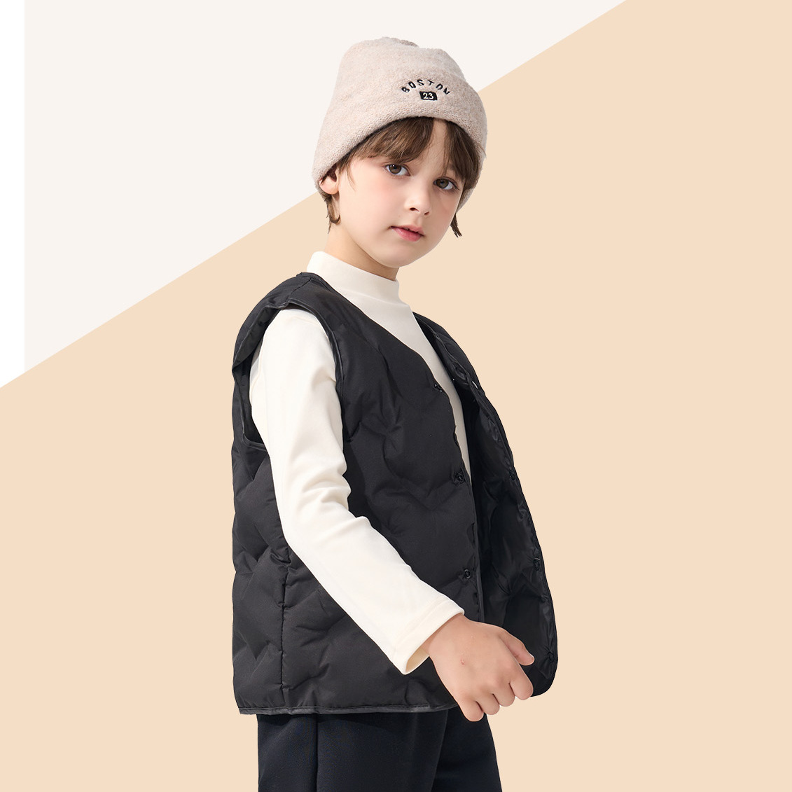 儿童迪士尼休闲百搭保暖棉马甲XVR4SB101女童男童宝宝外穿轻薄