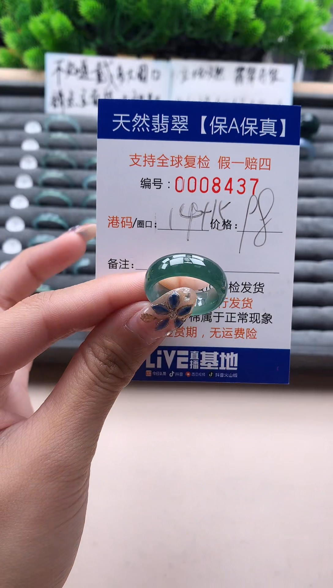 未镶嵌戒指翡翠8437