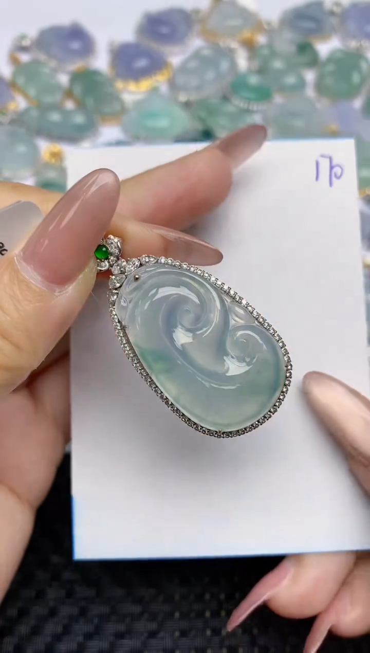 【闪购商品】翡翠颈饰18K金镶嵌天然A货翡翠 170