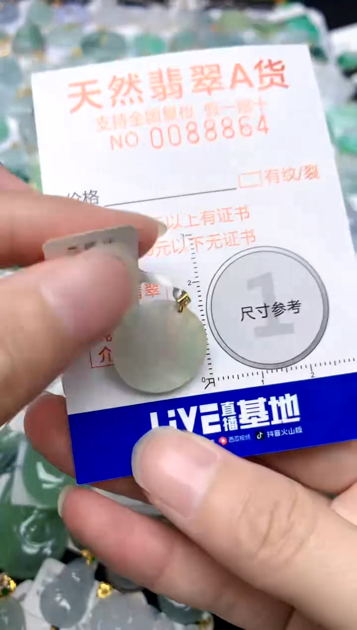 颈饰18K金镶嵌翡翠天然A货翡翠